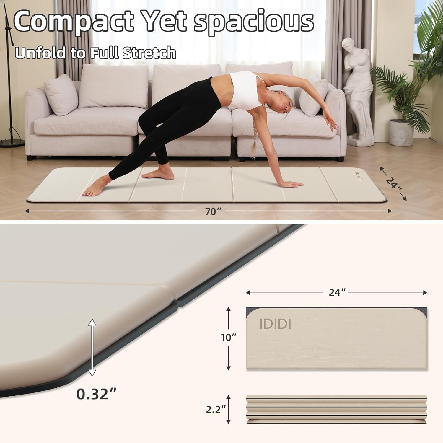 Foldable Yoga Mat Extra Thick  - Yoga Fitness Studio avis et prix