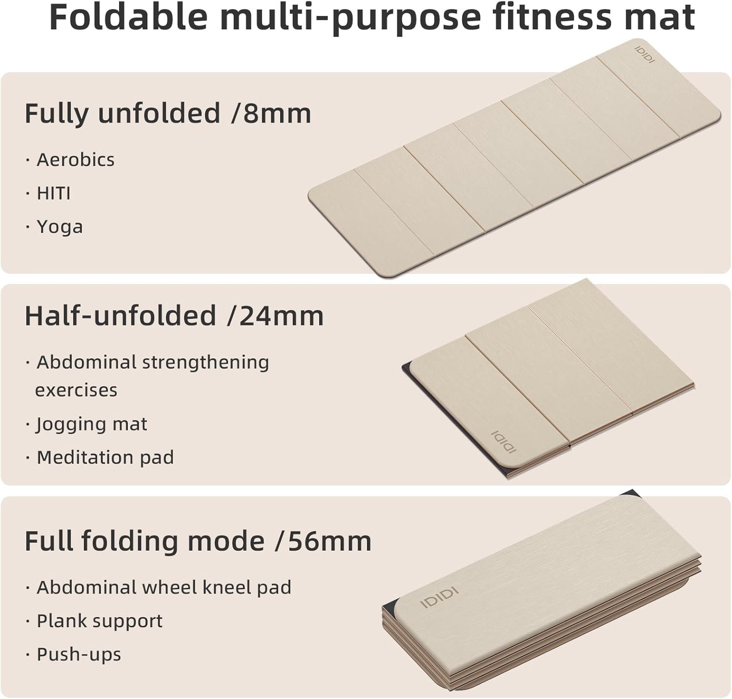 Foldable Yoga Mat Extra Thick  - Yoga Fitness Studio avis et prix