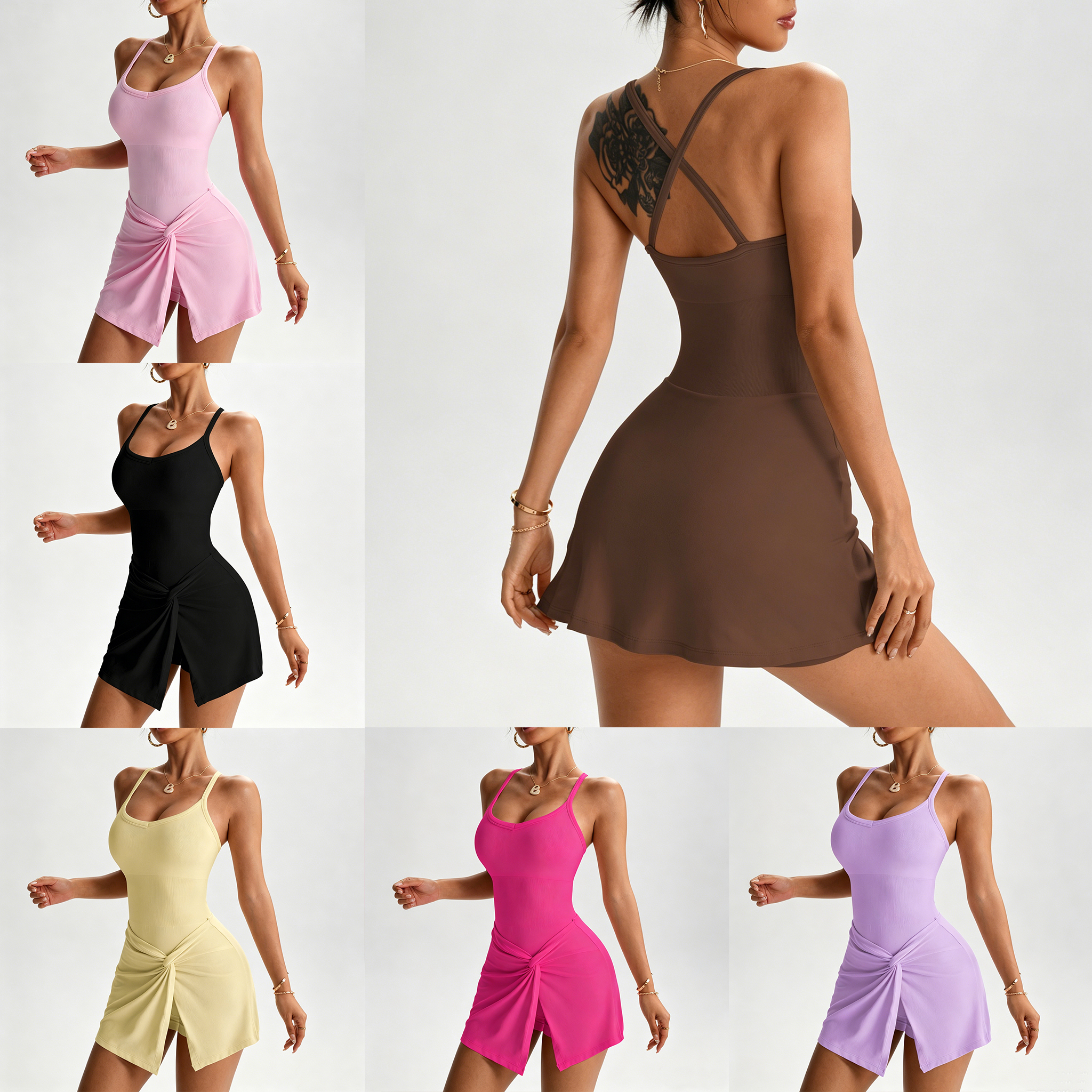 S-L Hollow Out Women Tennis Dr - Yoga Fitness Dress avis et prix