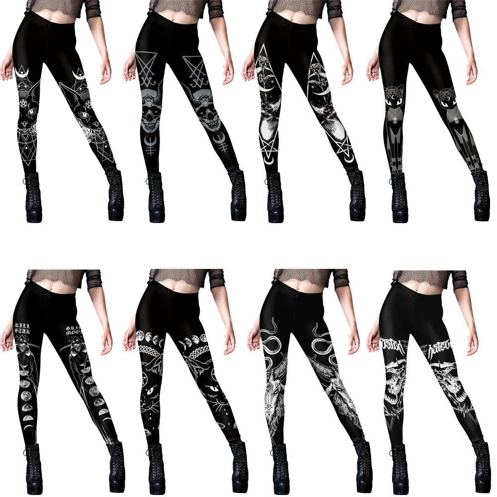 Gothic Women Leggings Sexy Mid - Yoga Fitness Holiday avis et prix