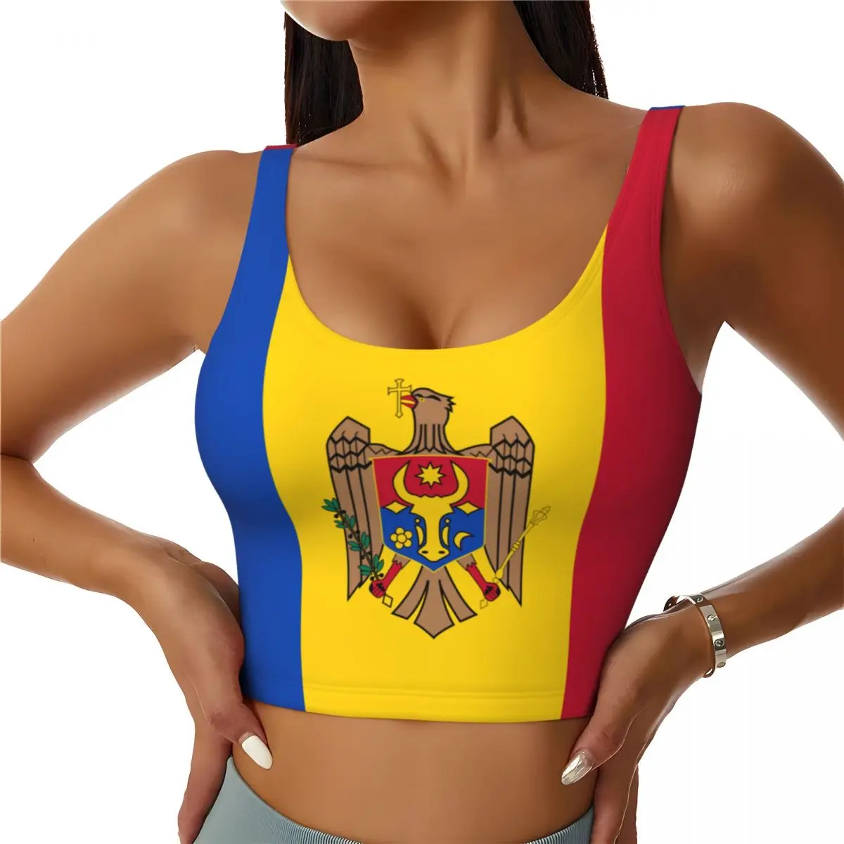 Moldova Flag Basic Tops Women  - Yoga Fitness Top avis et prix