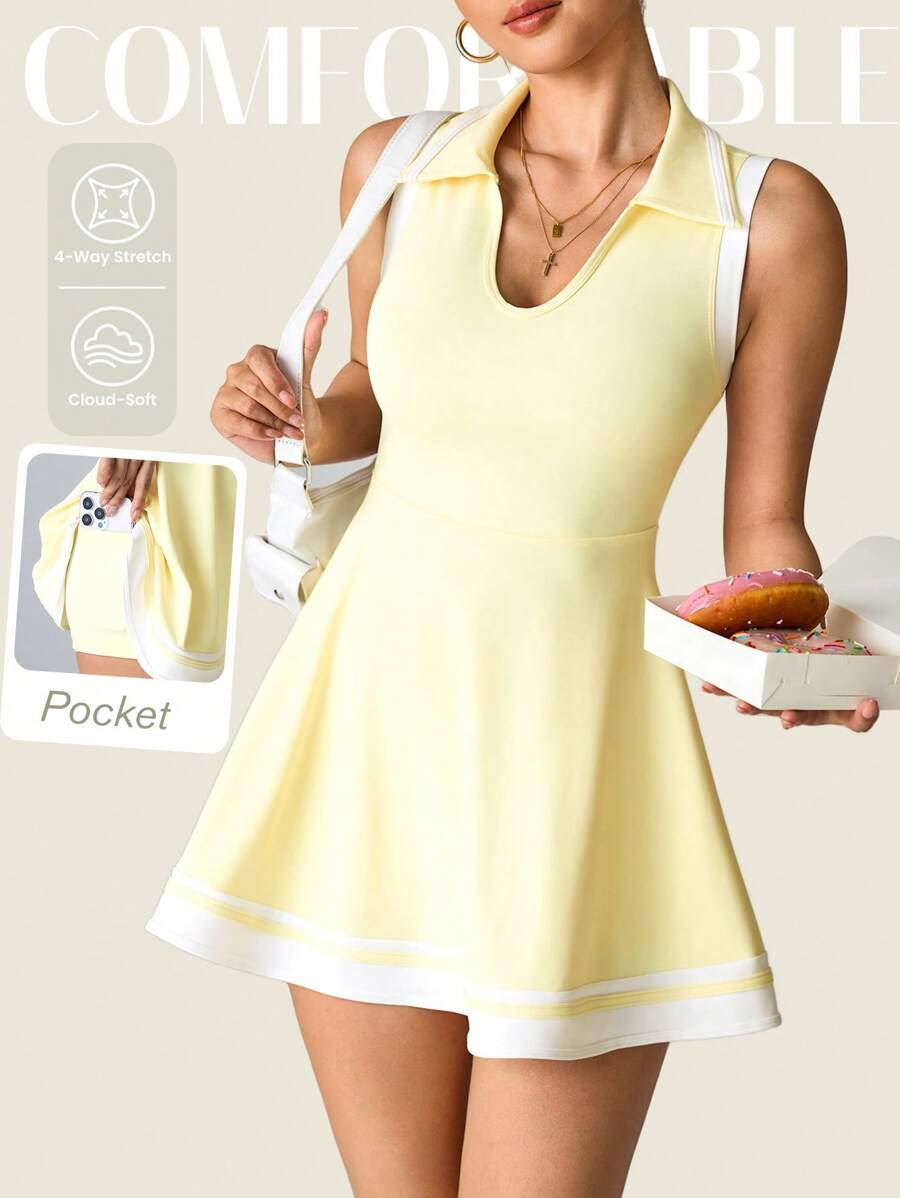 Sleeveless Collar Sport Dress  - Yoga Fitness Dress avis et prix