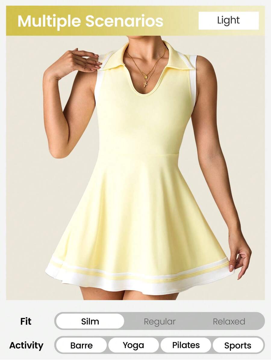Sleeveless Collar Sport Dress  - Yoga Fitness Dress avis et prix