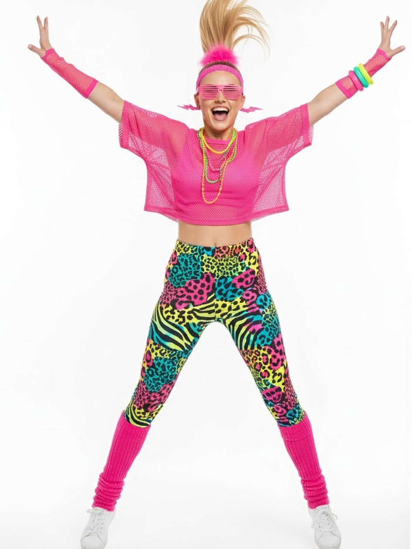 80s Style Mesh T-Shirt Legging - Yoga Fitness Holiday avis et prix