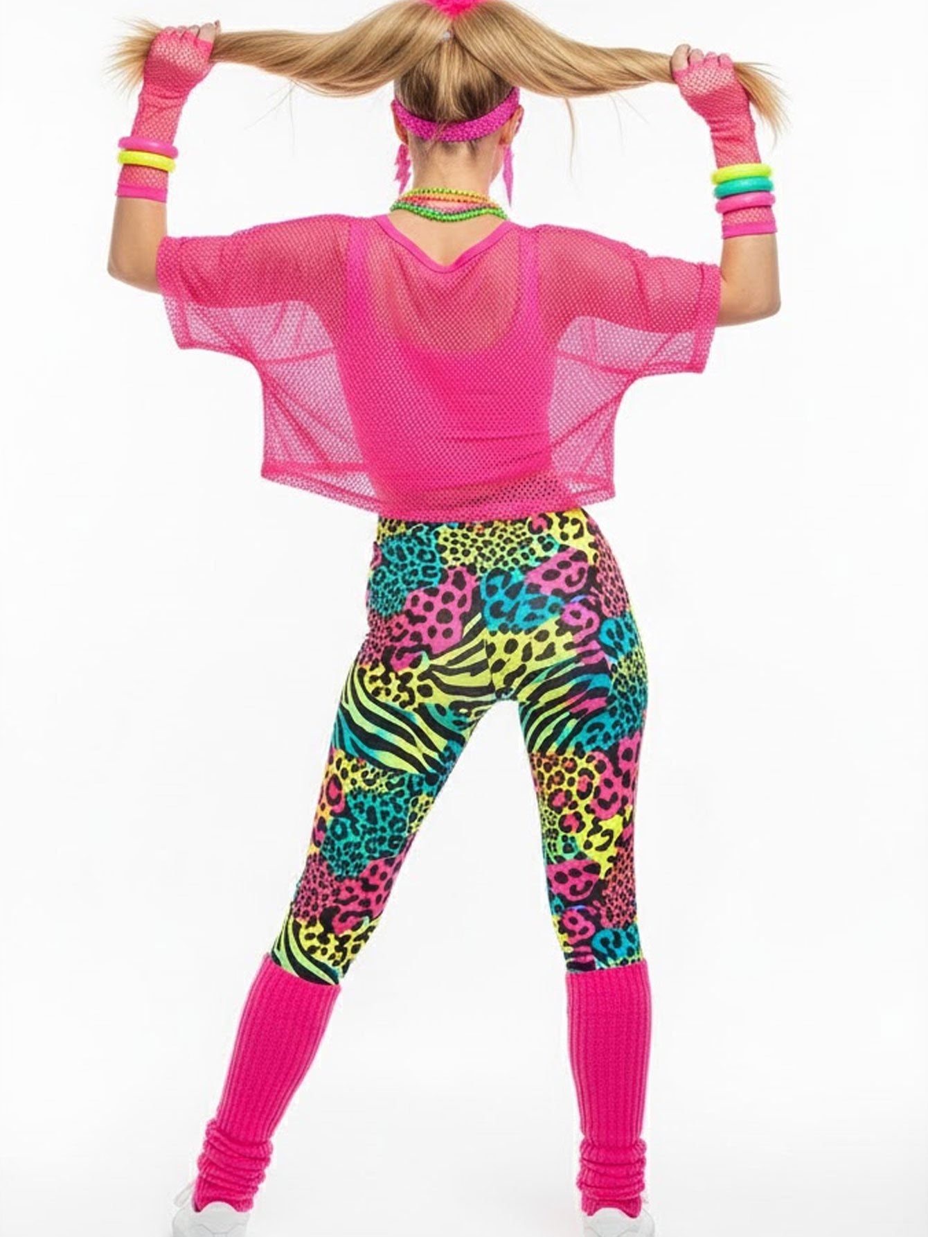 80s Style Mesh T-Shirt Legging - Yoga Fitness Holiday avis et prix