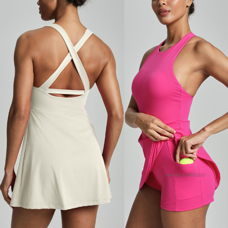 Women Cross Backless Tennis Dr - Yoga Fitness Dress avis et prix