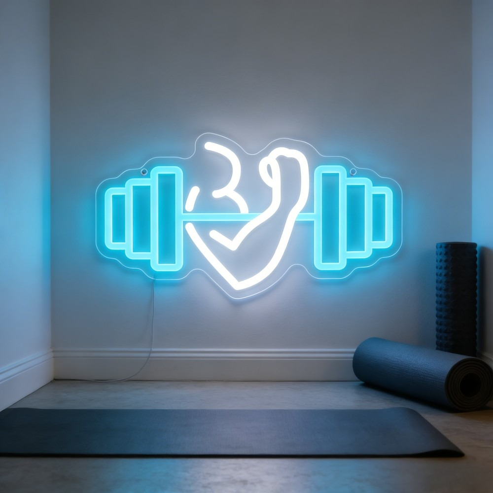 Bicep Dumbbell Neon Sign LED W - Yoga Fitness Studio avis et prix