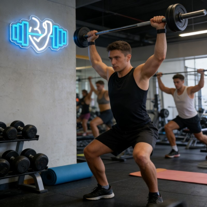 Bicep Dumbbell Neon Sign LED W - Yoga Fitness Studio avis et prix