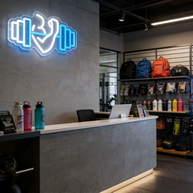 Bicep Dumbbell Neon Sign LED W - Yoga Fitness Studio avis et prix